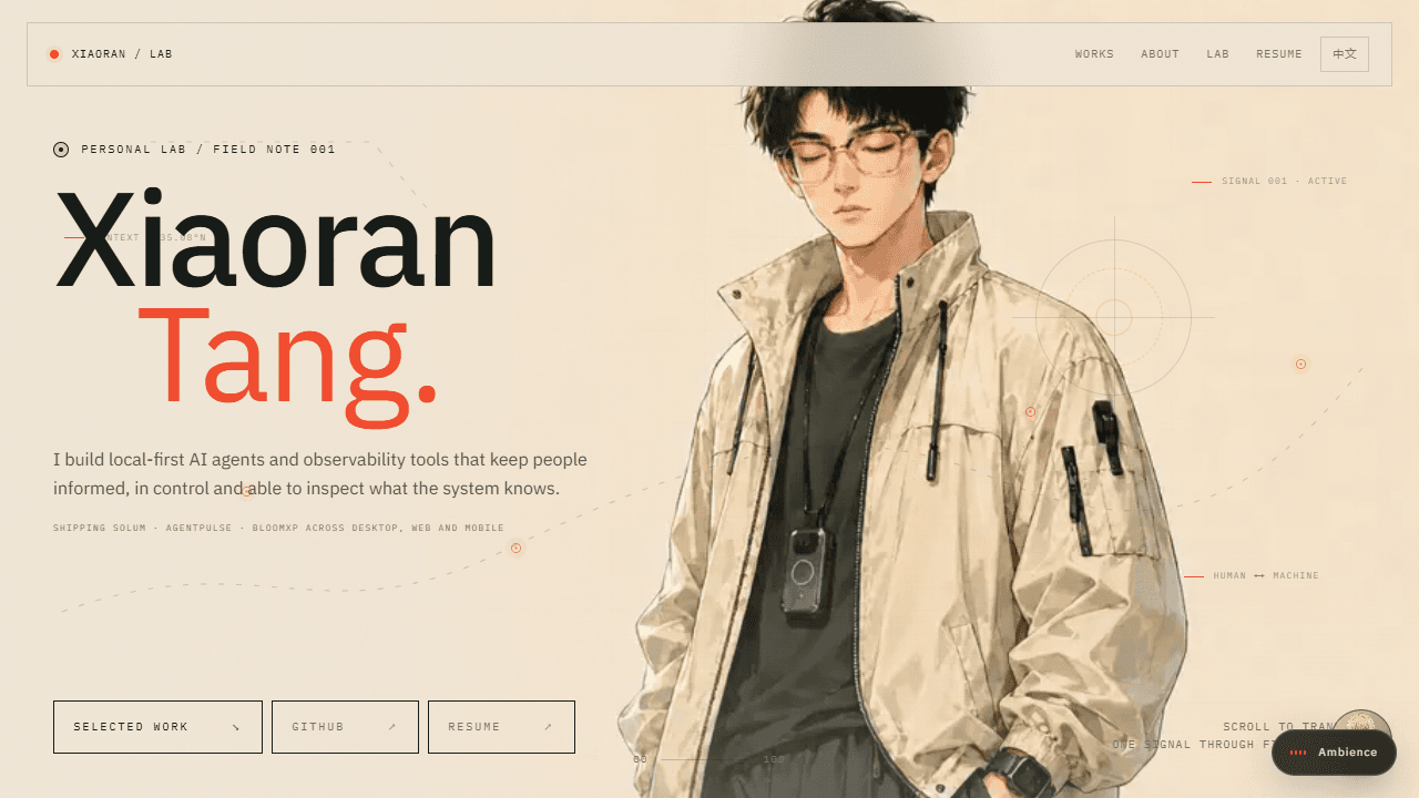 Personal Lab homepage running in Chromium